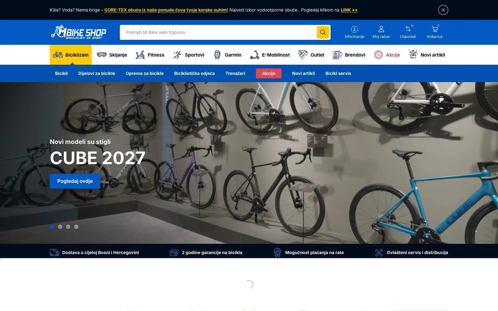 M-Bike Shop website homepage — SEO project