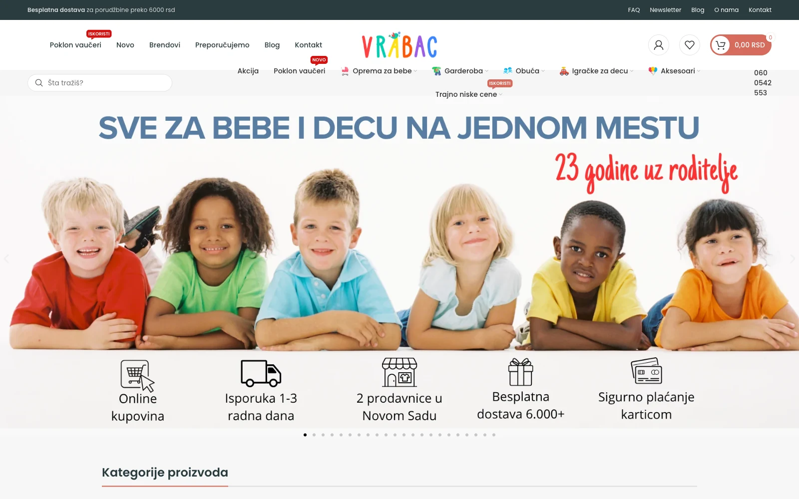 Vrabac website homepage — SEO project